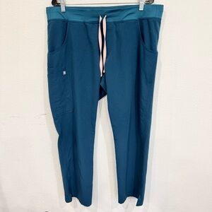Figs Kade Cargo Scrub Pants Teal Blue Women’s Size X-Large